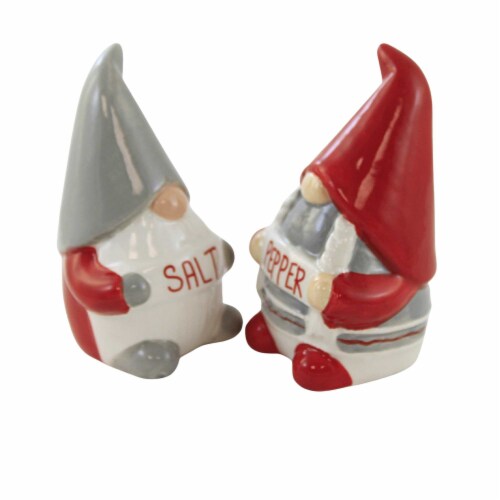 Tabletop Christmas Gnome S/P Shakers Dolomite Braids Hat Y7808 Perspective: top