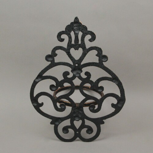 Cast Iron Copper Wall Hanging Flower Pot Holder Mounted Planter Ring Set of 2 Perspective: top