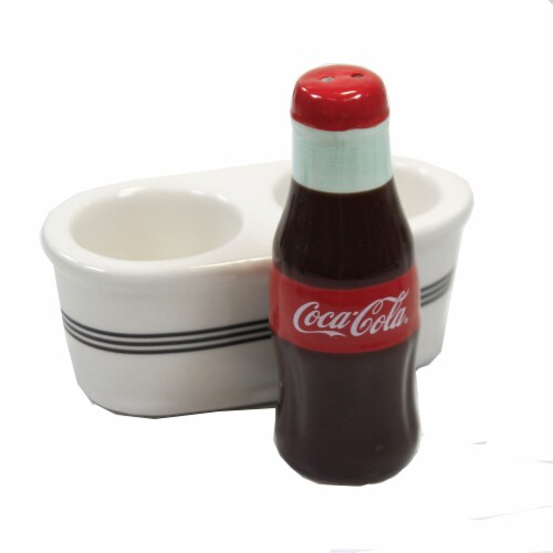 Tabletop Coca-Cola Salt And Pepper Ceramic Seasonings A3442 Perspective: top