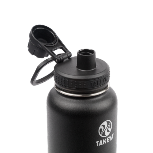 Takeya® Actives Insulated Stainless Steel Water Bottle - Onyx Perspective: top