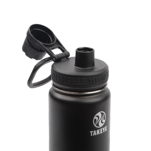 Takeya® Actives Insulated Stainless Steel Water Bottle - Onyx Perspective: top