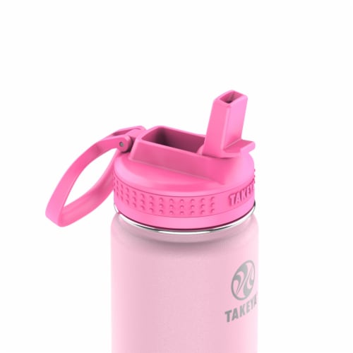 Takeya® Actives Glow in the Dark Straw Water Bottle - Glow Pink Perspective: top