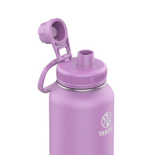 Takeya® Actives 32 oz. Insulated Stainless Steel Water Bottle with Spout Lid - Lilac Perspective: top