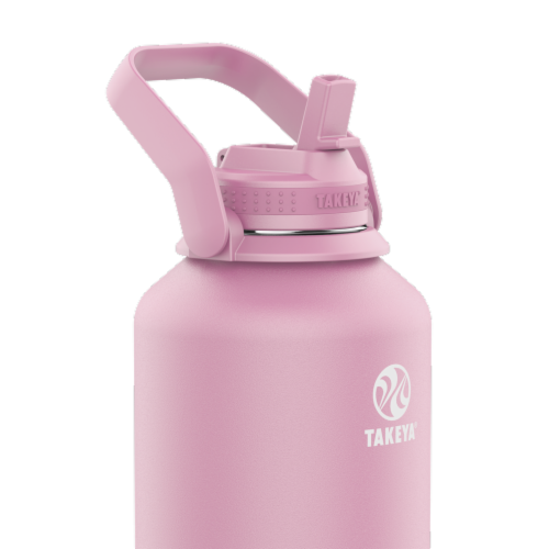 Takeya Actives Wide Handle Straw Bottle - Pink Lavender Perspective: top
