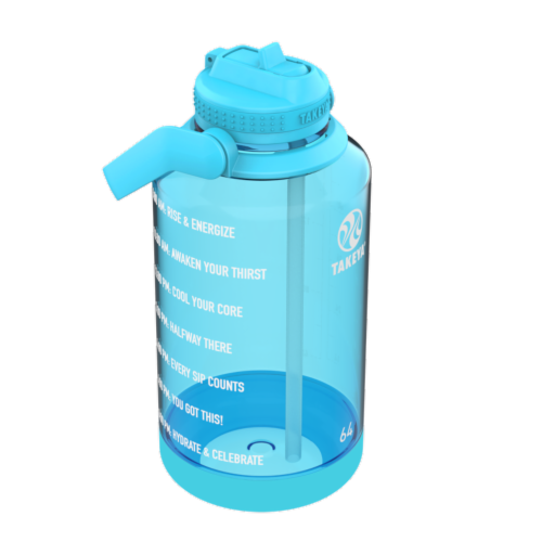 Takeya Tritan Plastic Water Bottle - Breezy Blue Perspective: top