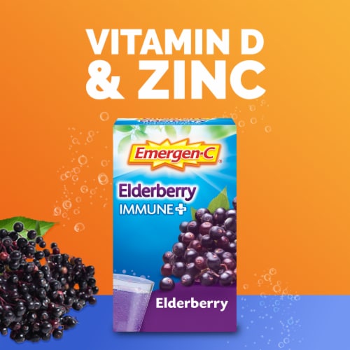 Emergen-C Immune+ Elderberry Fizzy Drink Mix Perspective: top