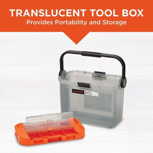 Black+Decker Hand Tool and Accessory Home Project Kit Perspective: top