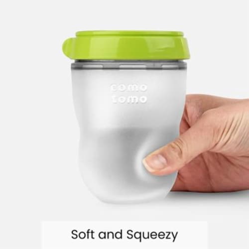 Comotomo® Green Baby Bottles Perspective: top