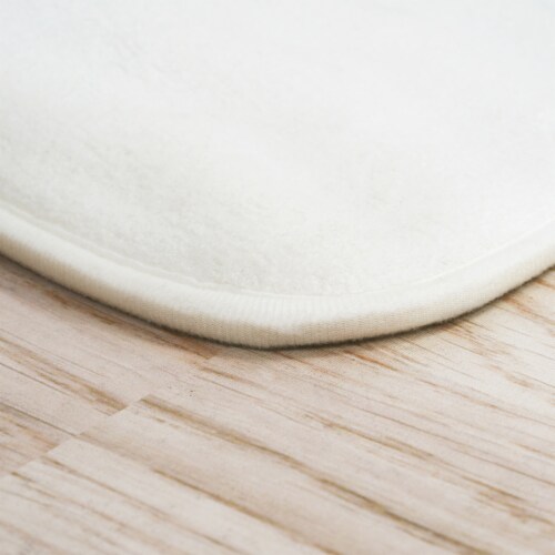 Lavish Home 2 Piece Memory Foam Bath Mat Set - Off-White Perspective: top
