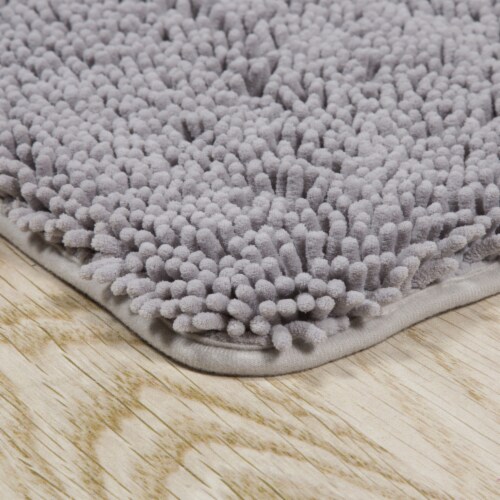 Lavish Home 67-19-G 2 by 5 ft. Memory Foam Shag Bath Mat, Grey, 1