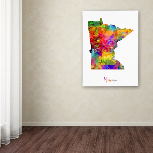 Michael Tompsett 'Minnesota Map' Canvas Wall Art 35 x 47 Inches Perspective: top