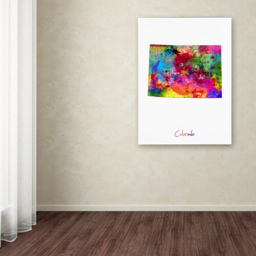 Michael Tompsett 'Colorado Map' Canvas Wall Art 35 x 47 Inches Perspective: top