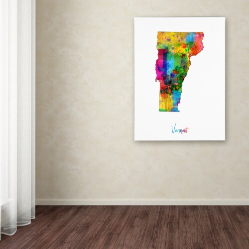Michael Tompsett 'Vermont Map' Canvas Wall Art 35 x 47 Inches Perspective: top