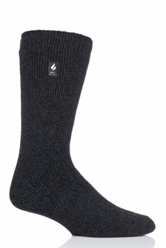 Heat Holders® Twist Crew Sock - Black / Charcoal Perspective: top