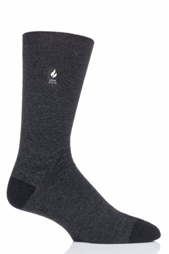 Heat Holders® Ultra LITE™ Men's Robin Twist Crew Sock - Black Perspective: top