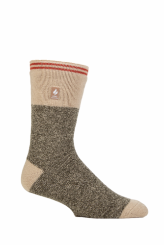 Heat Holders® Men's Lite Rowen Block Twist Crew Sock - Forest Green Perspective: top