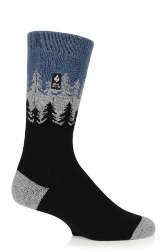 Heat Holders® Men's Ultra Lite Balsam Trees Crew Socks - Black Perspective: top
