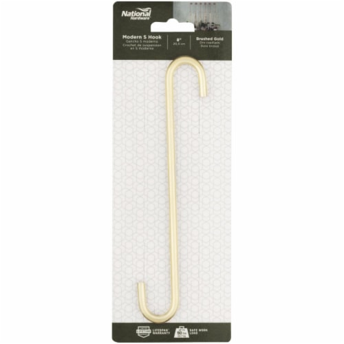 National 2649 8 In. Brushed Gold Steel Modern Large S-Hook Plant Hanger N275-518 Perspective: top
