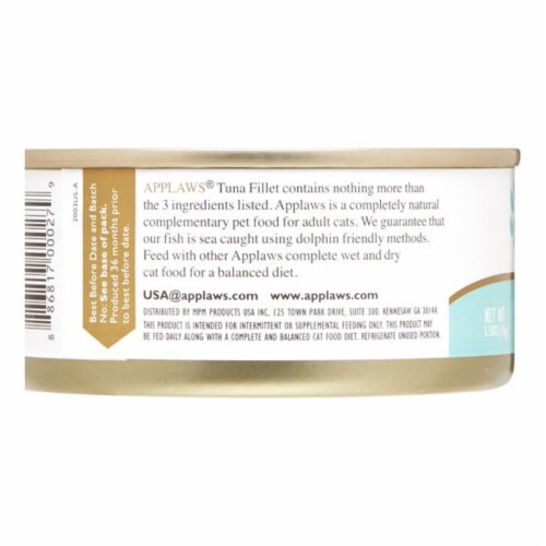 Applaws Tuna Fillet Canned Cat Food 5.5-oz, case of 24 Perspective: top