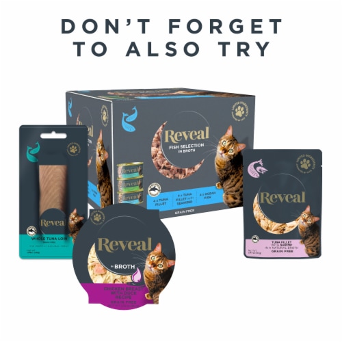 Reveal Grain Free Chicken Selection in Broth Wet Cat Food Perspective: top