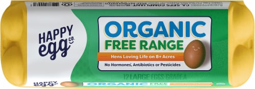 Happy Egg Co.® Free Range Large Brown Organic Eggs Perspective: top