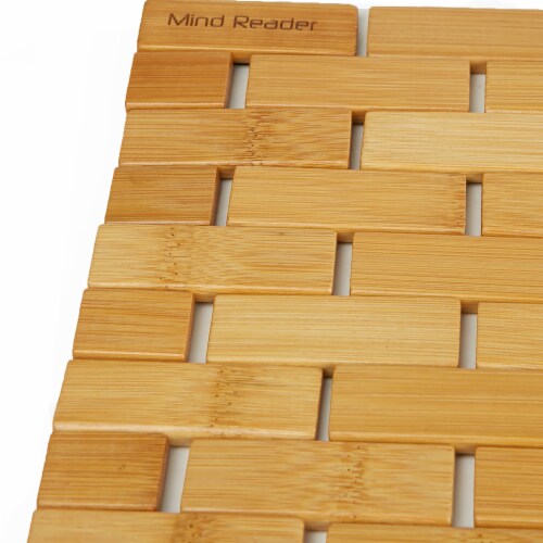 Mind Reader Bamboo Mildew Resistant Bath Mat Perspective: top