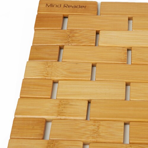 Mind Reader Flexible Mildew Resistant Bamboo Bath Mat Environmentally  Friendly