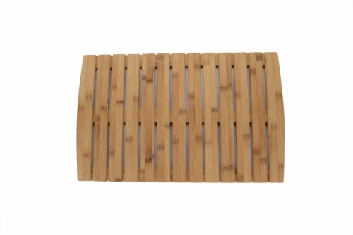 Mind Reader Bamboo Shower Bath Mat Perspective: top