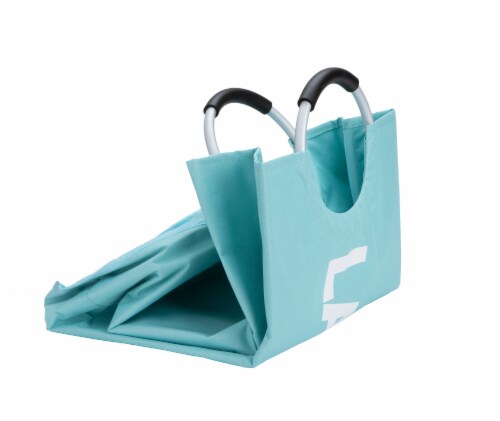 Mind Reader 82 Liter Large Laundry Hamper Basket - Blue Perspective: top