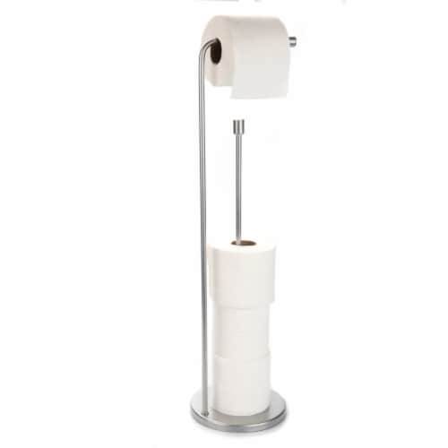 Mind Reader Freestanding Toilet Paper Stand with Additional Roll Storage Perspective: top