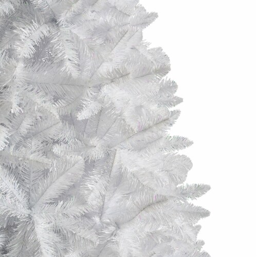 Treetopia Winter White 6 Foot Artificial Unlit Christmas Holiday Tree w/ Stand Perspective: top