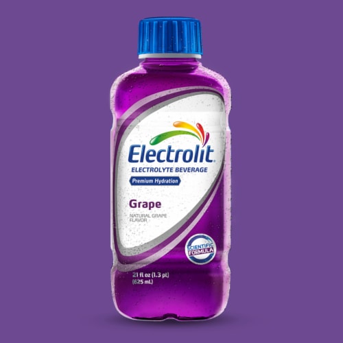 Electrolit Premium Hydration Grape Sports Drink Bottle Perspective: top
