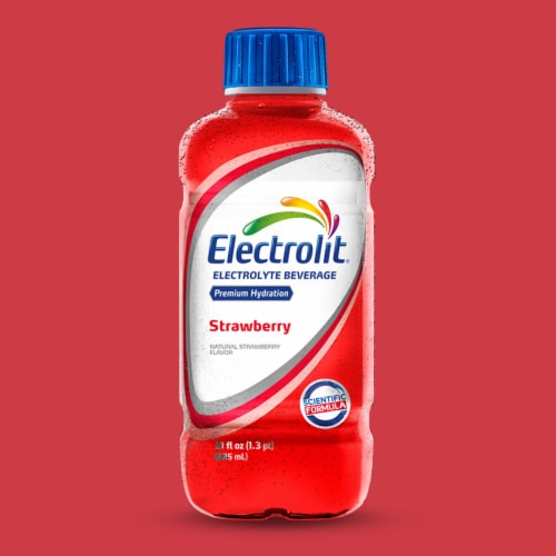Electrolit Premium Hydration Strawberry Sports Drink Bottle Perspective: top
