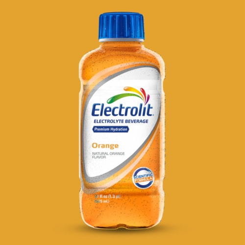 Electrolit Premium Hydration Orange Sports Drink Bottle Perspective: top