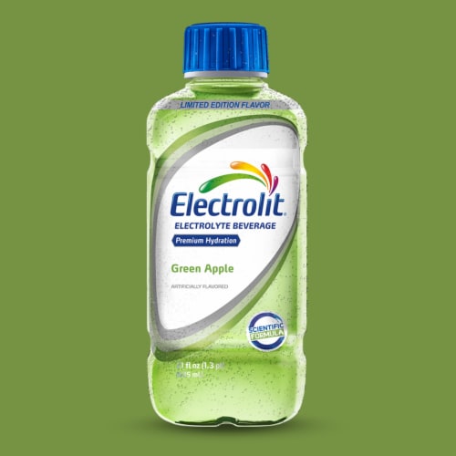 Electrolit Premium Hydration Green Apple Sports Drink Bottle Perspective: top