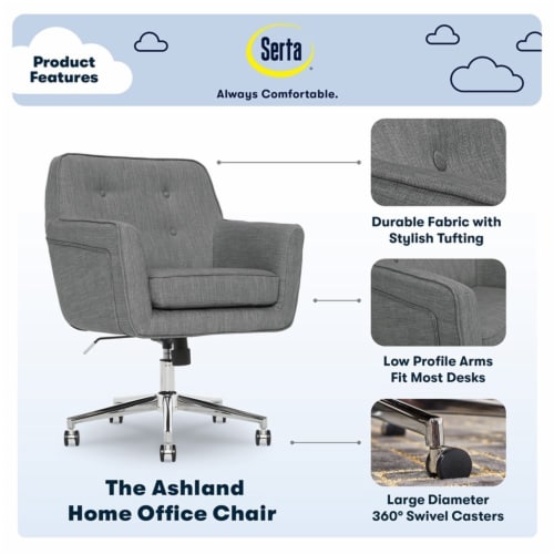Serta ashland ergonomic home office shop chair with memory foam cushioning