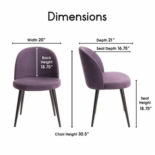 Elle Decor Cami Vanity Chair in French Violet Perspective: top