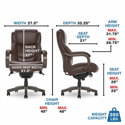 LaZBoy Delano Big & Tall Executive Office Chair Weathered Brown, 1