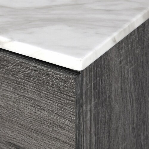 Adore Decor Micah 2 Drawer Nightstand Gray Perspective: top