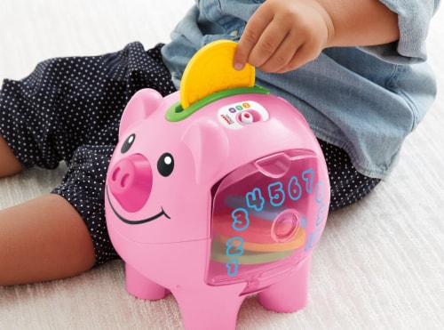 Fisher Price Count Learn Piggy Bank includes Smart Stages Technology 16x27x24cm 1 unit Gerbes Super Markets