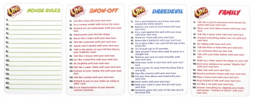 Mattel Uno Dare!™ Card Game Perspective: top