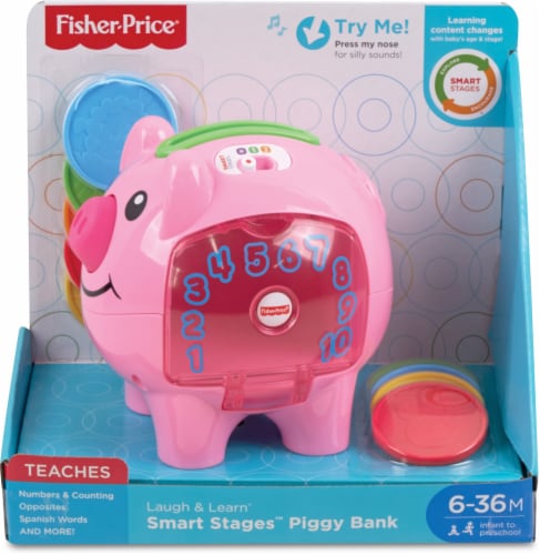 Fisher Price Laugh Learn Smart Stages Piggy Bank Toy Set 11 pc Foods Co