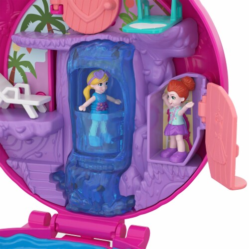 Mattel Polly Pocket Pocket World Flamingo Floatie Compact Playset Perspective: top