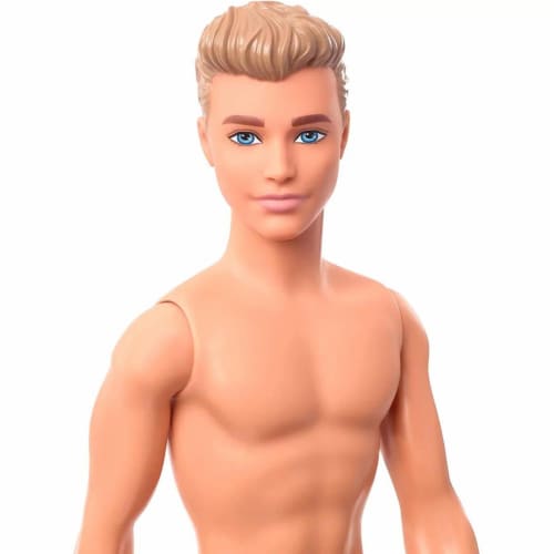 Mattel Barbie® Ken Beach Doll Wearing Striped Swimsuit Perspective: top