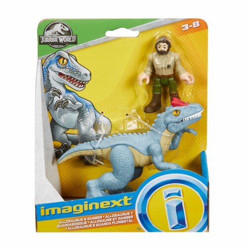 Fisher-Price® Imaginext Jurassic World Allosaurus Dinosaur & Ranger Action Figures Perspective: top