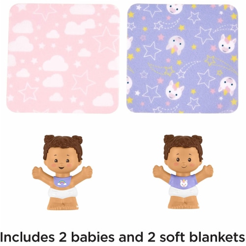 Fisher-Price Little People Snuggle Twins, Figure Set for Toddlers, Brunette Perspective: top