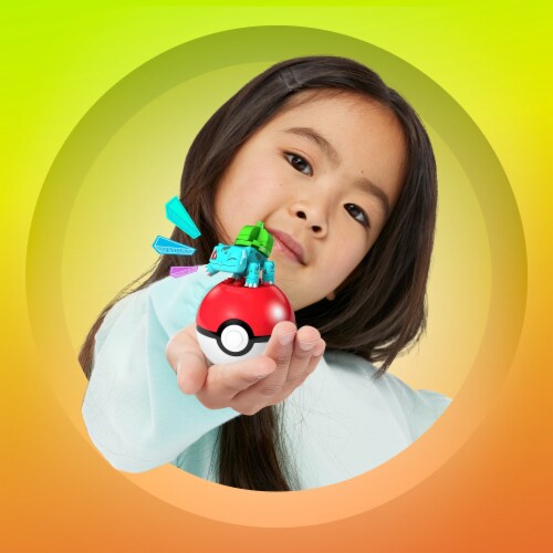 Mega Construx™ Evergreen Pokeball Figure - Bulbasaur Perspective: top