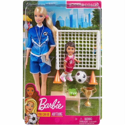Barbie Soccer Coach Playset w Blonde Soccer Coach Doll Student