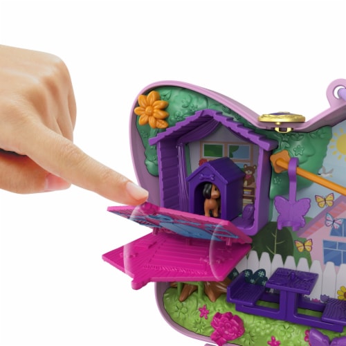 Mattel® Polly Pocket™ Backyard Butterfy Compact Playset Perspective: top