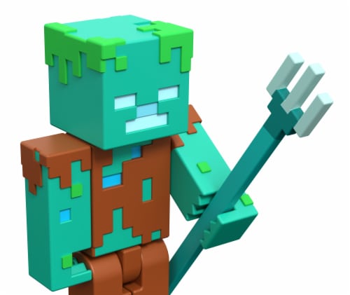 Mattel Minecraft Drowned Figure Perspective: top